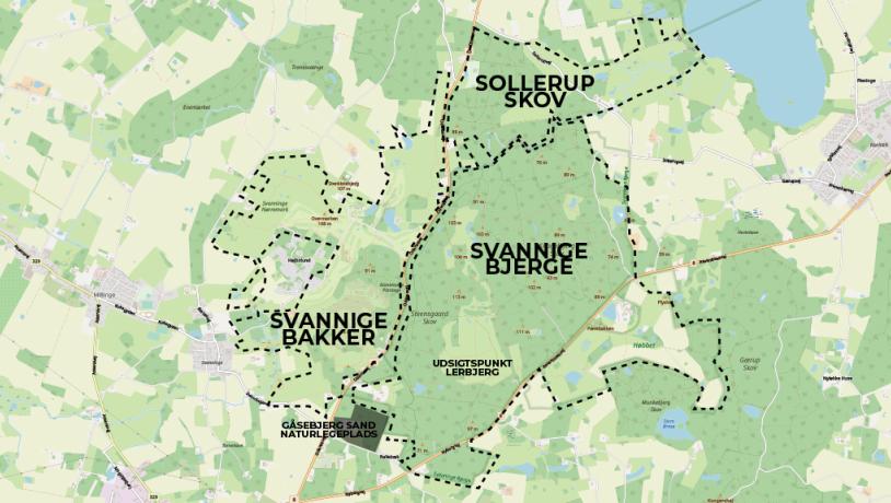 Svanninge Bakker og Bjerge - Map