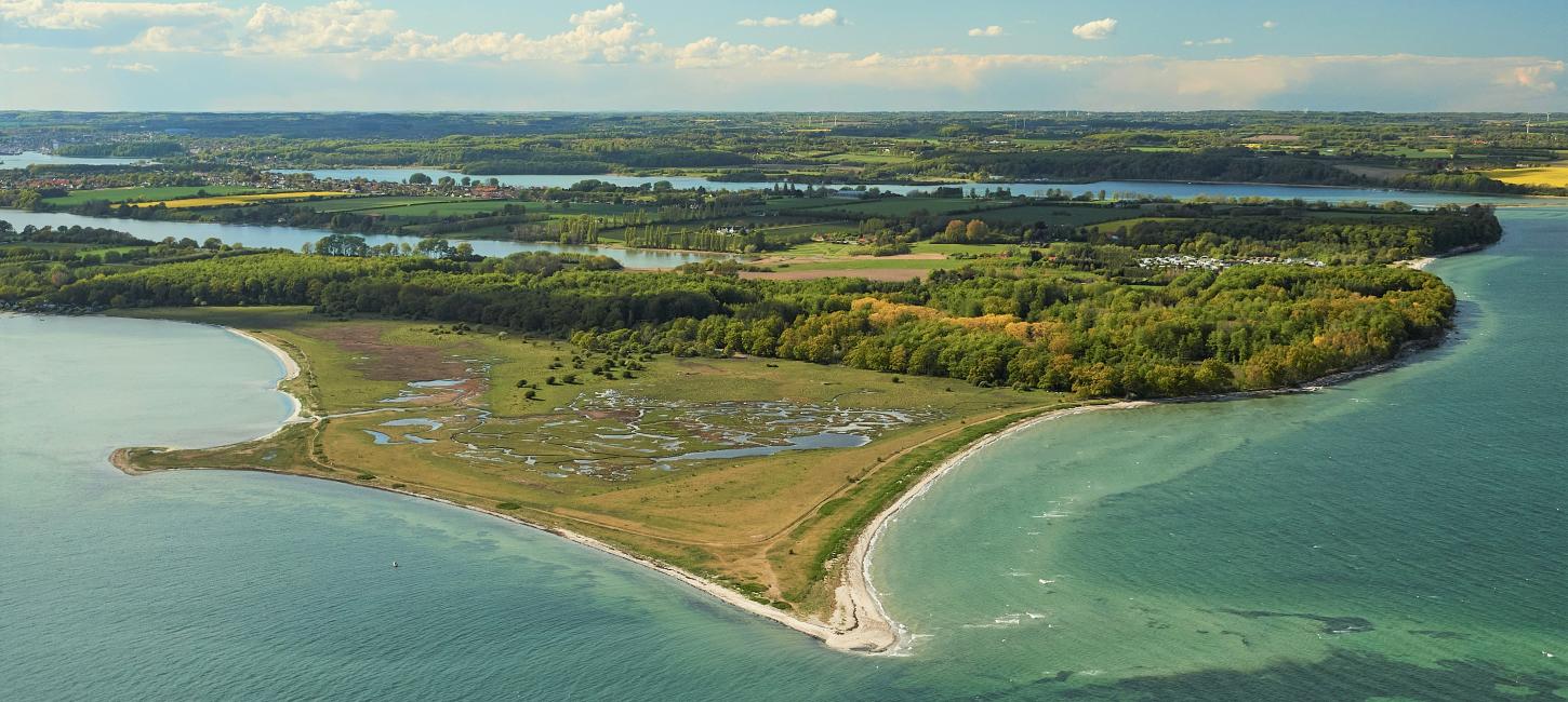 Thurø Rev og Østerskov. Luftfoto. Geopark Det Sydfynske Øhav.