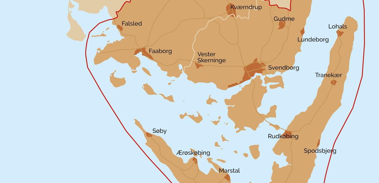 Kort over Geopark Det Sydfynske Øhav