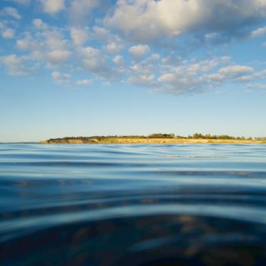 Foto taget fra vandet med udsigt til Drejø